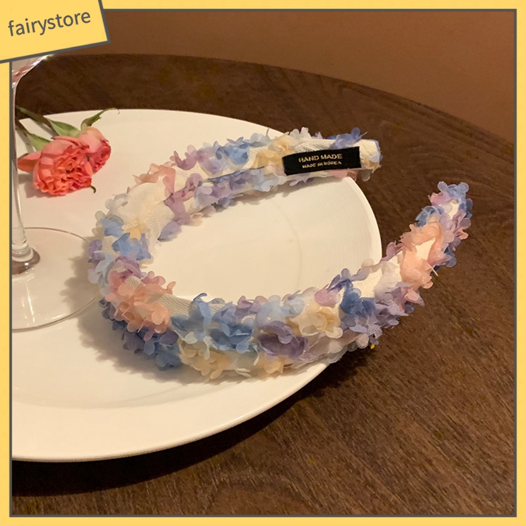 [FRO] Băng Đô Hoa Nhiều Màu Sắc Ngọt Ngào Viền Rộng Cho Nữ