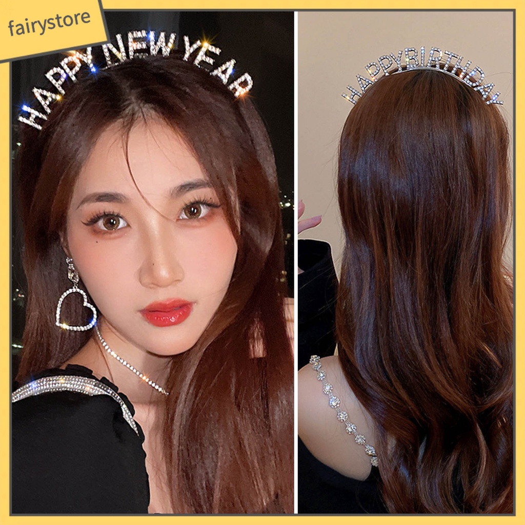 Băng Đô Cài Tóc Co Giãn Chống Trượt Đính Đá Lấp Lánh Thời Trang Cho Nữ