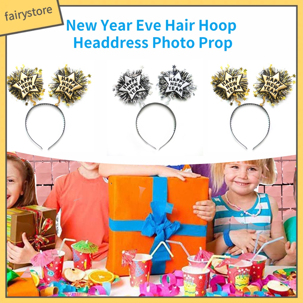 Băng Đô Cài Tóc Co Giãn Siêu Nhẹ Màu Sắc Tươi Sáng Không Phai Trang Trí Tiệc Mừng Năm Mới