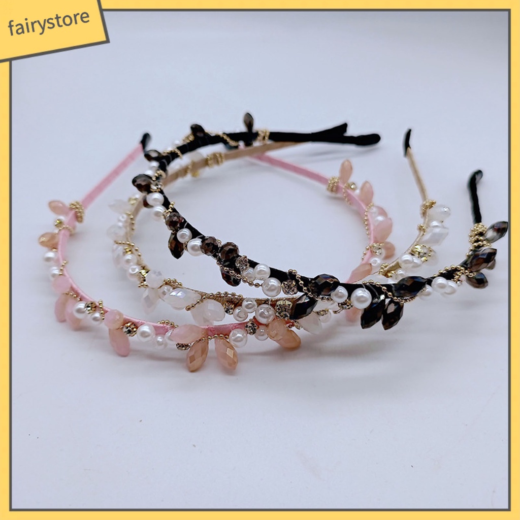 Kẹp Tóc Đính Ngọc Trai Giả Pha Lê &amp; Đá Nhiều Màu Chống Trượt Cho Nữ