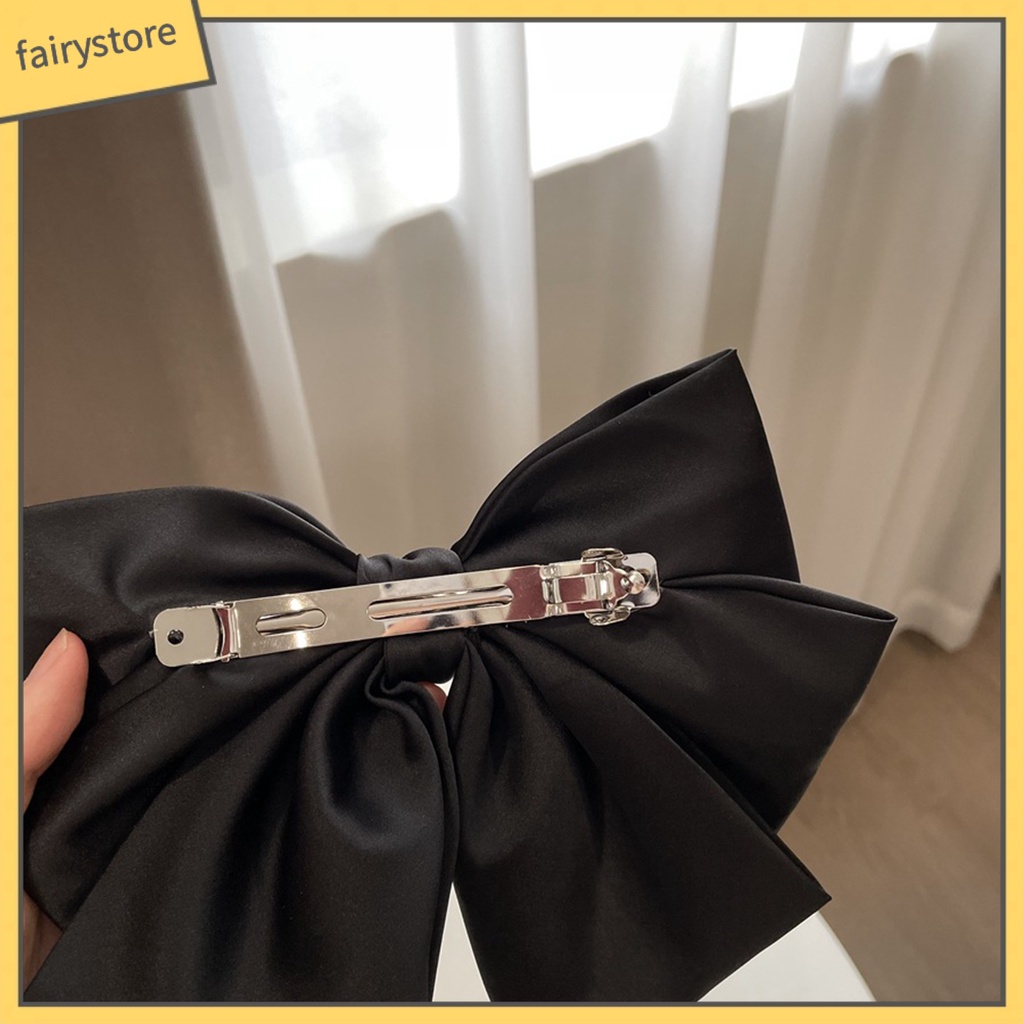 Kẹp Tóc Ba Lớp Hình Nơ Lớn Không Trơn Màu Sắc Trọng Lượng Nhẹ Dành Cho Nữ