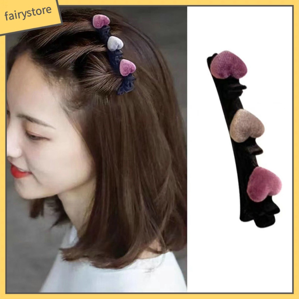 Kẹp Tóc Hai Lớp Trang Trí Trái Tim Đơn Giản Thanh Lịch Cho Nữ