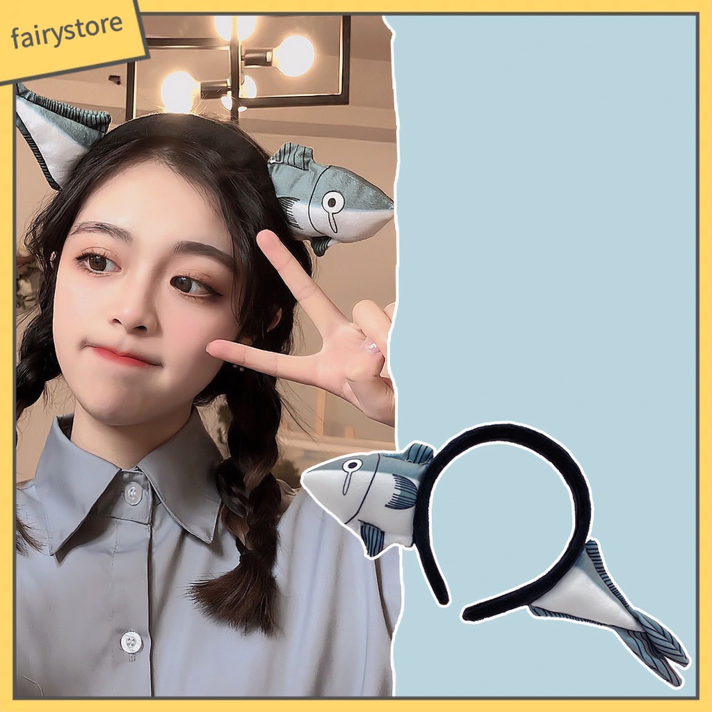 Băng Đô Cài Tóc Hình Cá Mập / Rau Củ Quả Vui Nhộn Cho Nữ