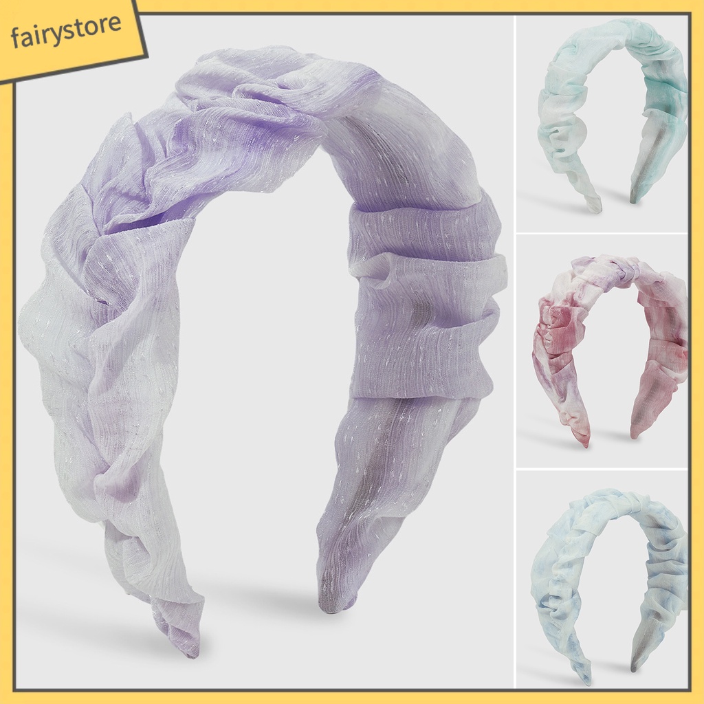 Băng Đô Vải Tuyn Chống Trượt Màu Sắc Gradient Ngọt Ngào Dành Cho Nữ