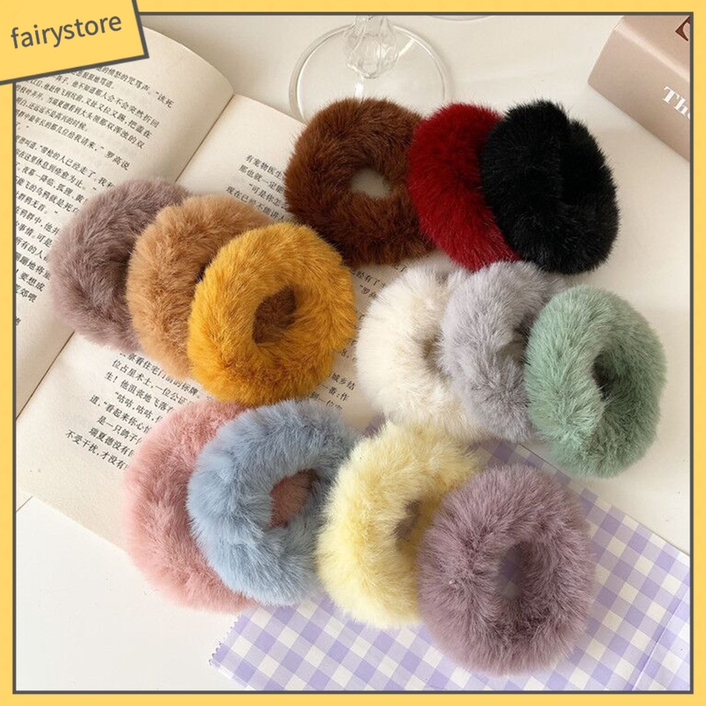 Dây Buộc Tóc Hình Bánh Donut Độ Co Giãn Cao Cho Nữ