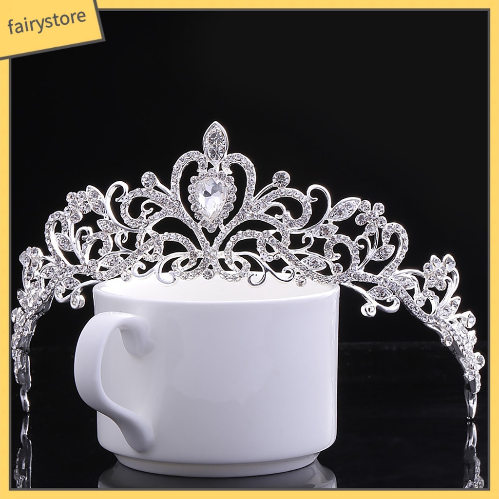 Cài Tóc Hình Vương Miện Đính Đá Thủ Công Dành Cho Cô Dâu