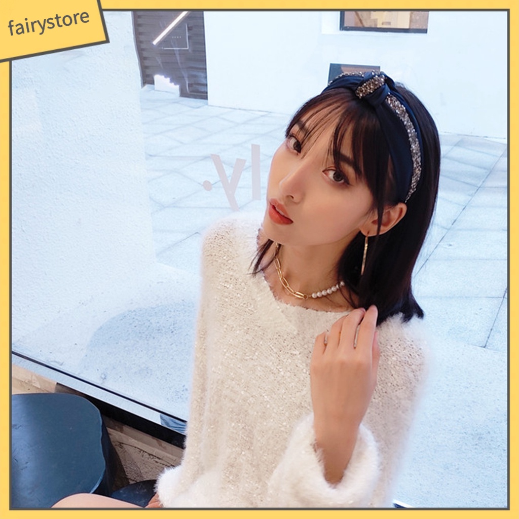 Băng Đô Đính Đá Co Giãn Thoải Mái Dành Cho Nữ