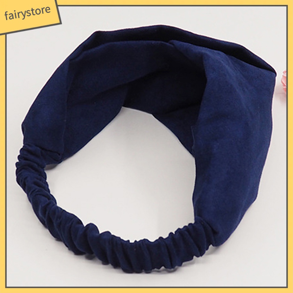 Băng Đô Cài Tóc Thắt Nút Bằng Da Lộn Màu Trơn Phong Cách Vintage Dành Cho Nữ