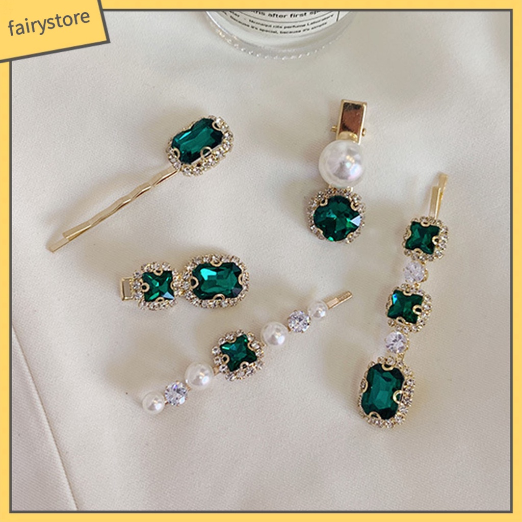 Set 5 Kẹp Tóc Đính Ngọc Trai Giả Lấp Lánh Thanh Lịch Dành Cho Nữ