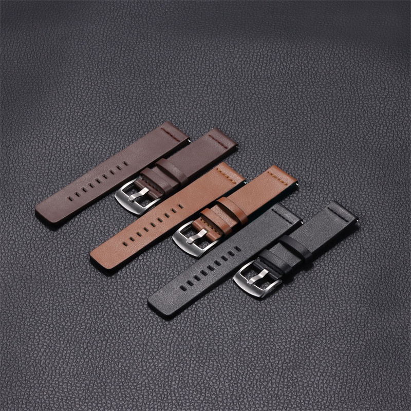Dây Đeo Bằng Da Thật 18mm 20mm 22mm 24mm Cho Đồng Hồ Thông Minh Samsung Galaxy Iwatch 3 4 Classic 42mm 46mm