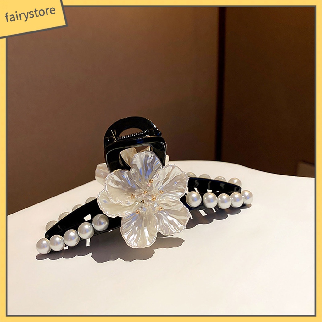 Kẹp Tóc Càng Cua Lớn Đính Ngọc Trai Giả Xinh Xắn Cho Nữ