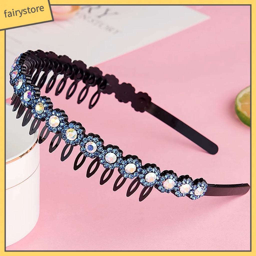 Cài Tóc / Lược Cài Răng Đính Đá Lấp Lánh Chống Trượt Ổn Định Dành Cho Bạn Gái