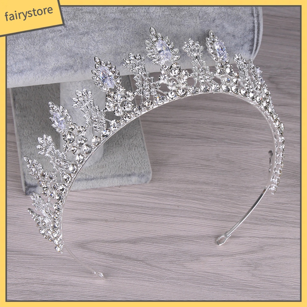 Cài Tóc Hình Vương Miện Đính Đá Zircon Cho Cô Dâu