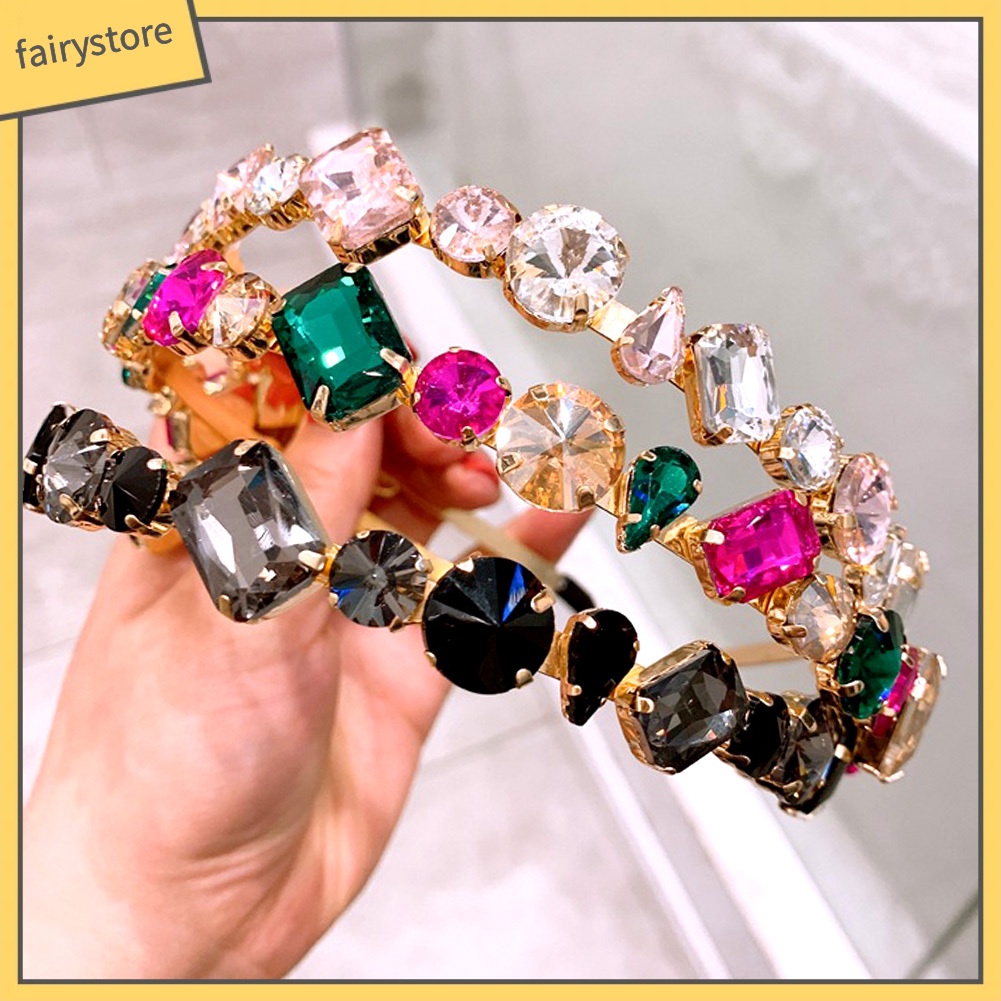 Băng Đô Đính Đá Nhiều Màu Sắc Thời Trang Dành Cho Nữ