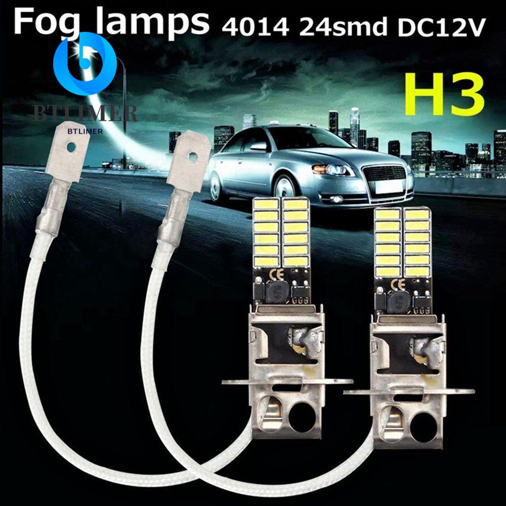2 Bóng Đèn Phá Sương Mù H3 6500K 24-SMD 4014 Cho Xe Hơi