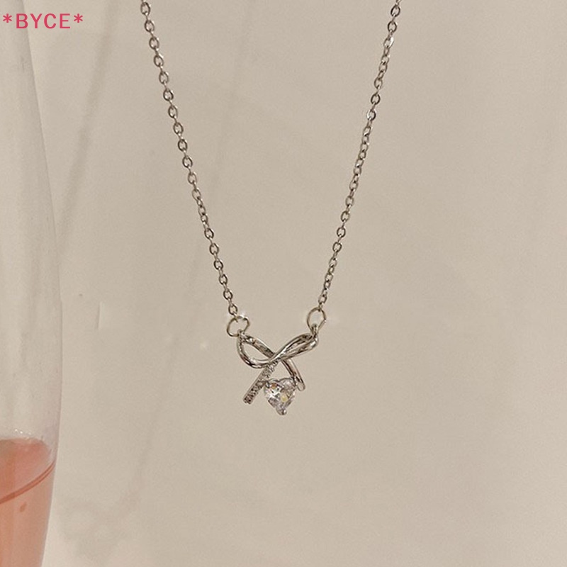 Vòng cổ Mặt Nơ Đính Đá Zircon Phong Cách Hàn Quốc Thời Trang Cho Nữ Mới