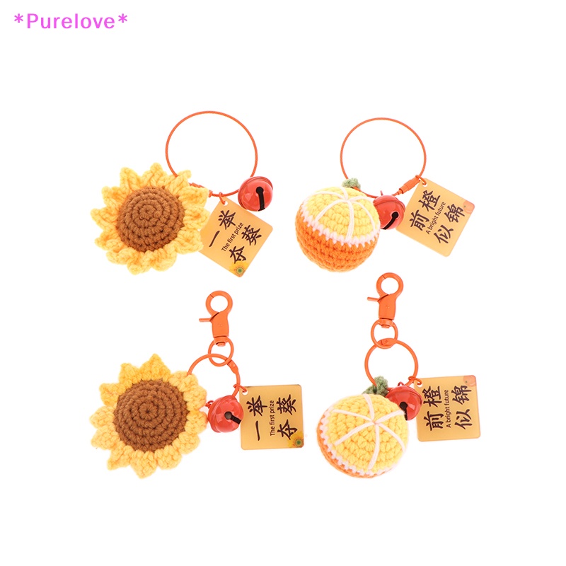 Móc Khóa Đan Len Thủ Công Hình Hoa Hướng Dương Sáng Tạo Mới