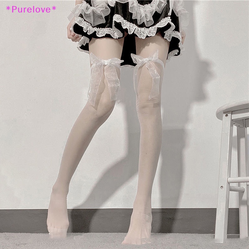 Quần Tất Ren Dài Qua Gối Đính Nơ Gợi Cảm Cho Nữ Mới