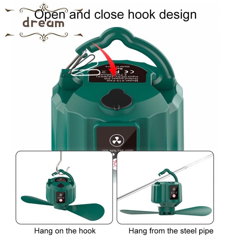 【DREAMLIFE】Electric Fan Portable Rechargeable Right Rotating Safety USB Air Cooled