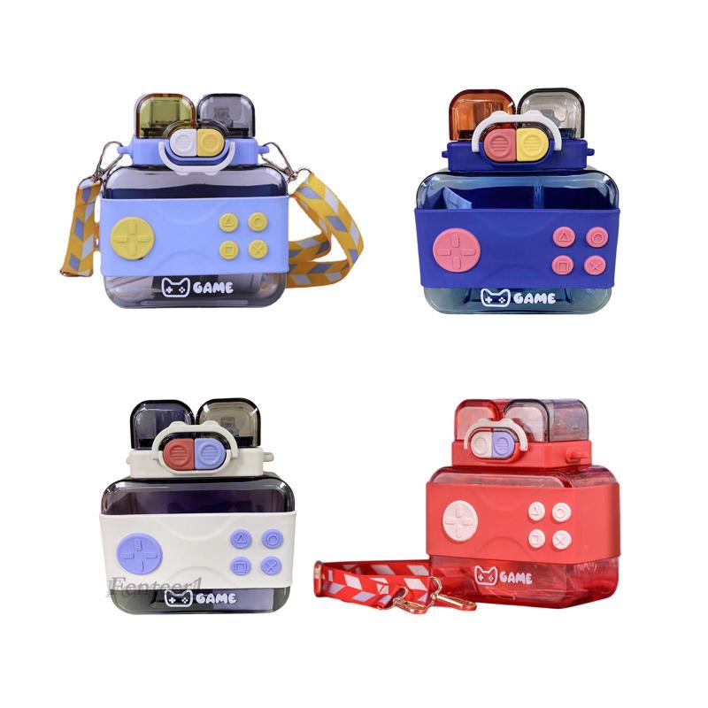 Bình Nước 75ml Kèm Ống Hút Họa Tiết Hoạt Hình Dễ Thương Cho Bé Gái [Fenteer1]