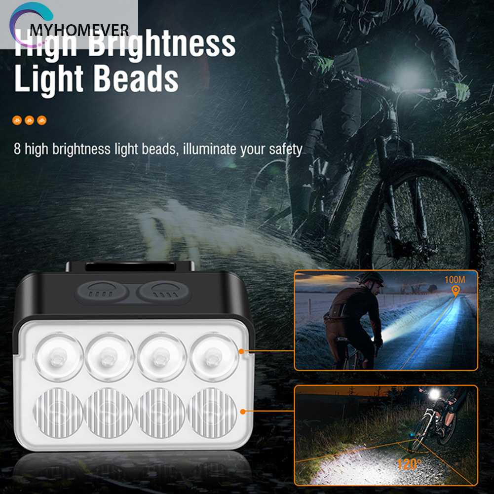 Đèn Pha 900LM LED TYPE-C 1000mAh IPX6 Chống Nước Có Thể Sạc Lại Cho Xe Đạp