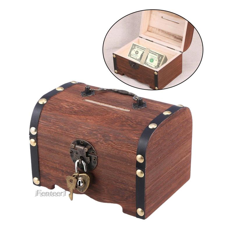[Fenteer1] Hộp Đựng Tiền Xu / Trang Sức Bằng Gỗ