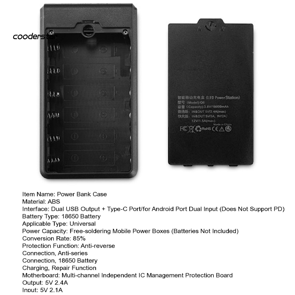 Hộp Sạc Pin 6 X 18650 Không Hàn Tiện Dụng