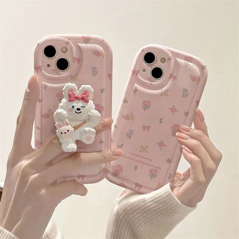 Ốp Điện Thoại Hình Thỏ Dễ Thương Cho iPhone 4 13 12promax xs 7 8plus 14 Pro 14 Pro Max 14 Plus 14 13 Pro 13 Pro Max Bộ 13 / 13 / 13 / 1 / 3 / Làm Bằng Silicon Chuyên Dụng Cho Xe Hơi