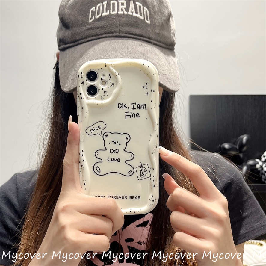 Ốp Điện Thoại Silicon Họa Tiết Chú Gấu Nhỏ Dễ Thương Chống Sốc Cho iPhone 11 12 13 14 Pro Max X Xr Xs 8 7 6 Plus SE 2020