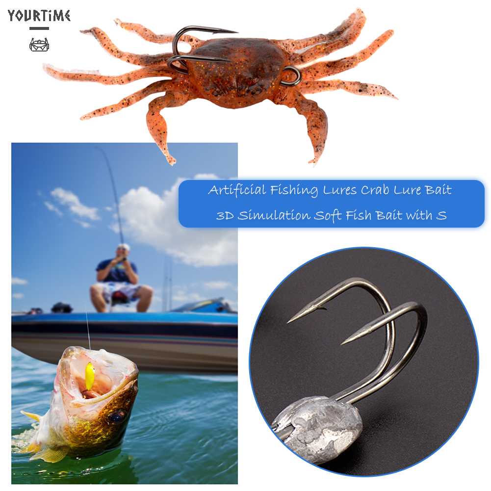 Mồi Câu Cá Giả Hình Cua 3D Mềm 10cm 30g