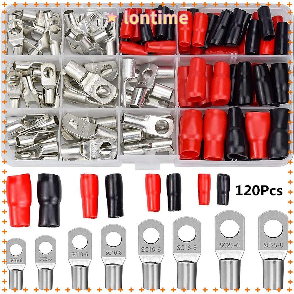 Set 120 Đầu Nối Dây Điện Bằng Đồng 4 Loại 8 Kích Cỡ