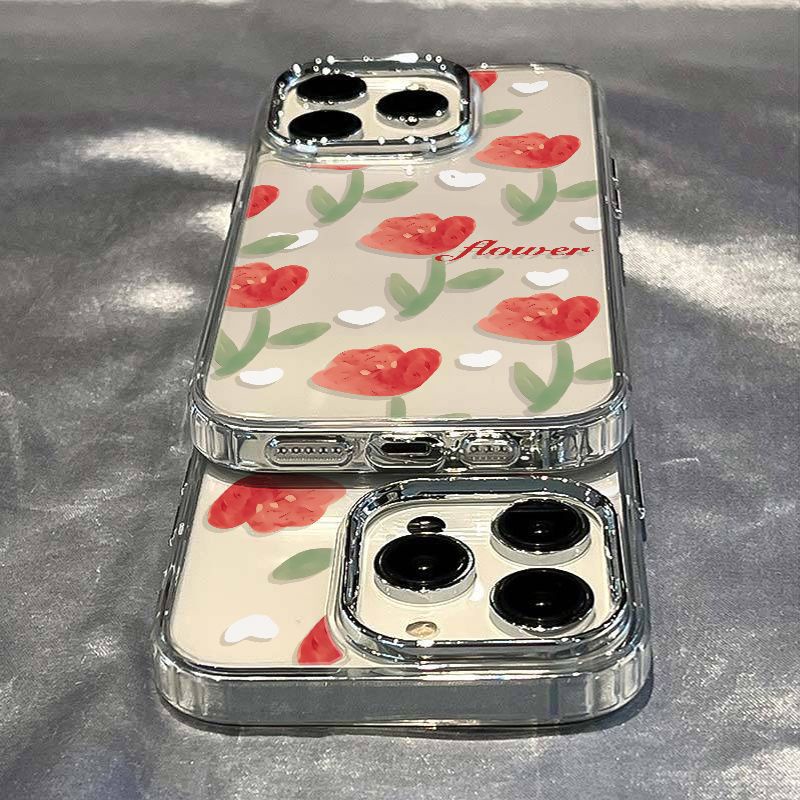 ✅Ốp Điện Thoại Mềm Chống Sốc Họa Tiết Hoa Tulip Cho Iphone 12 8 7 Max Xs Plus 13 14pro 11