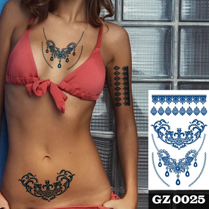 Hình Xăm Dán Tạm Thời Chống Nước Hình Hoa Phong Cách Bohemian