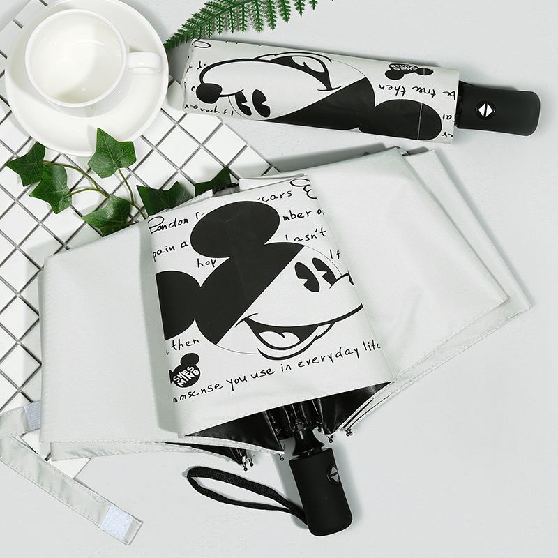 Dù Gấp Tự Động Chống Mưa Nắng In Hình Hoạt Hình Dễ Thương