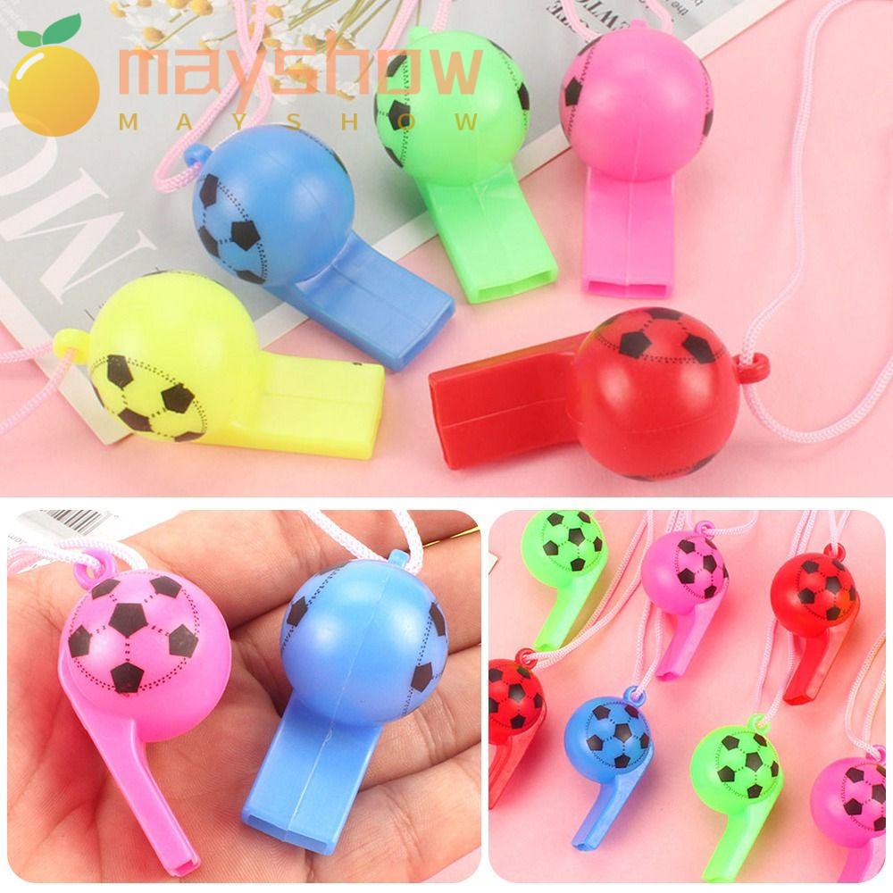 Set 10 Còi Thổi Bằng Nhựa Họa Tiết Hoạt Hình Luyện Tập Thể Thao