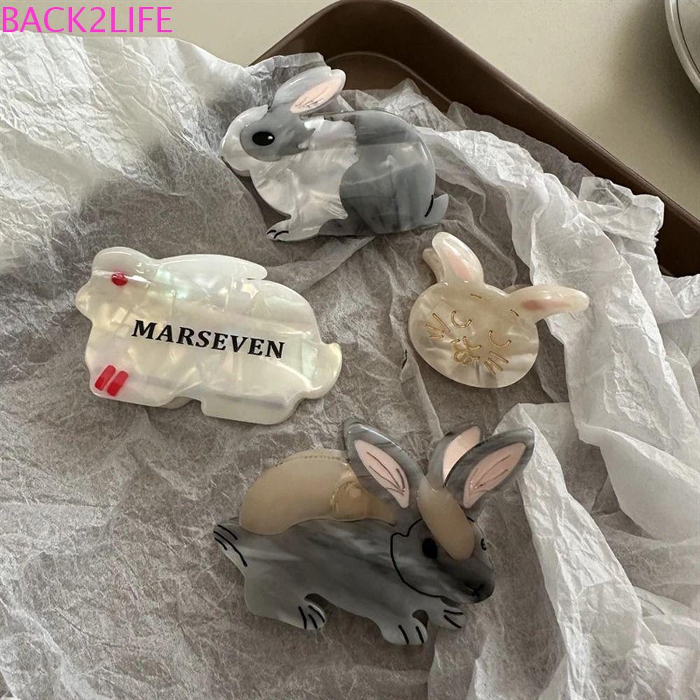 Kẹp Tóc Hình Cá Mập / Thỏ Nhỏ Xinh Kiểu Hàn Quốc Cho Bé Gái BACK2LIFE Acetate