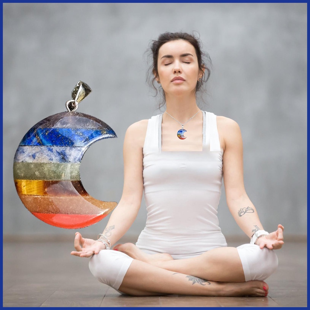 Vòng cổ Mặt Trăng Khuyết Đính Đá Pha Lê Thật