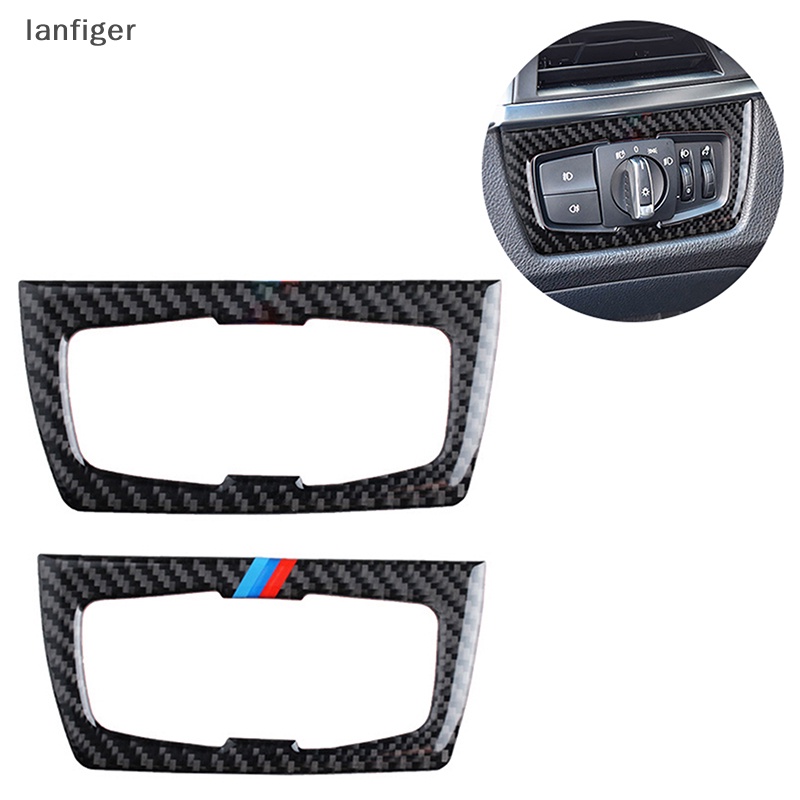 Miếng Dán Công Tắc Đèn Pha Bằng Sợi Carbon Cho Xe Hơi X3 Series 2013-2019