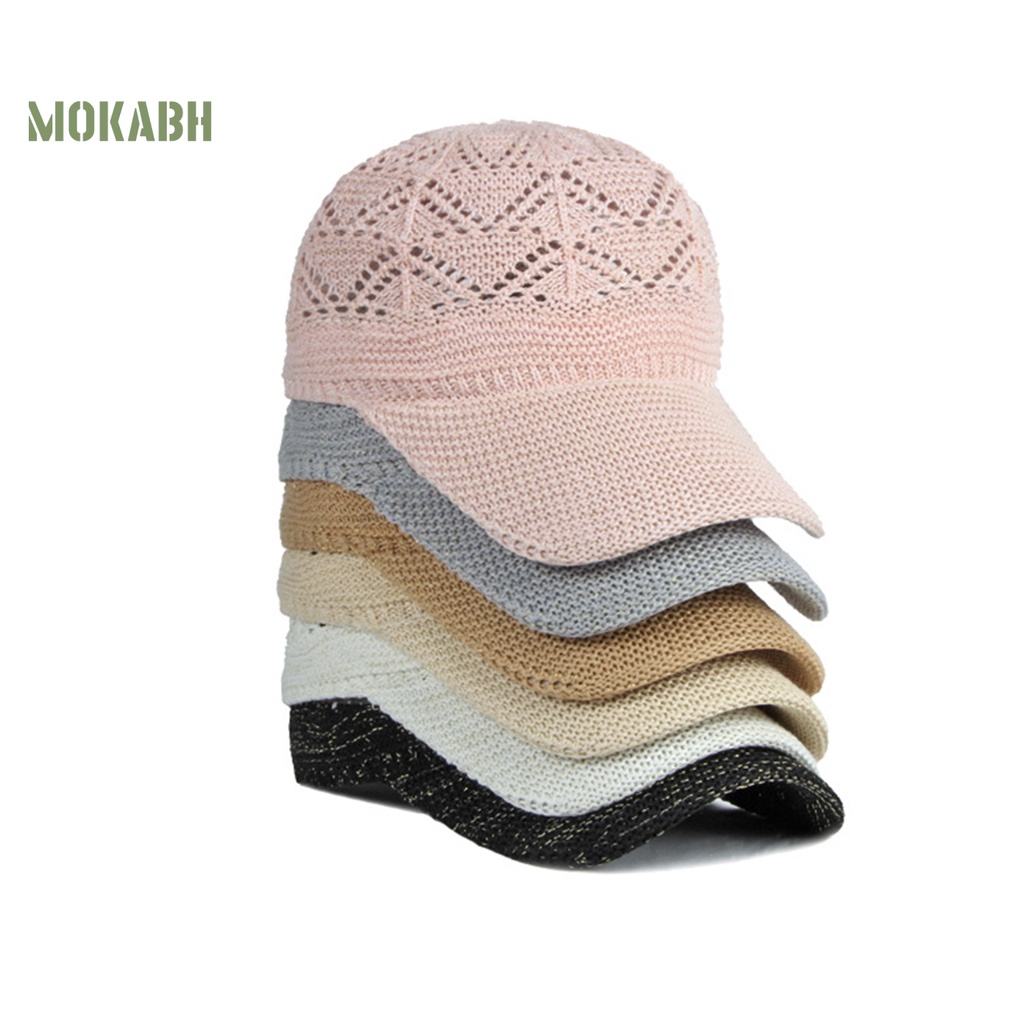 Mũ Lưỡi Trai Đan Len Mỏng Thoáng Khí Chống Tia UV Có Thể Điều Chỉnh Kích Thước Cho Nam Và Nữ