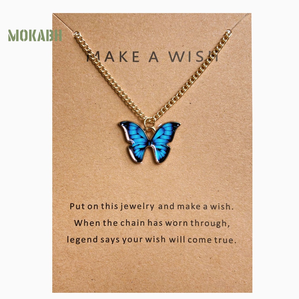 [Mok Abh] Vòng cổ Hợp Kim Mặt Hình Con Bướm