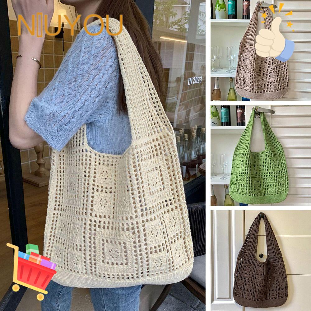 Túi Đeo Vai / Xách Tay Đan Len Khoét Lỗ Thời Trang Cho Nữ