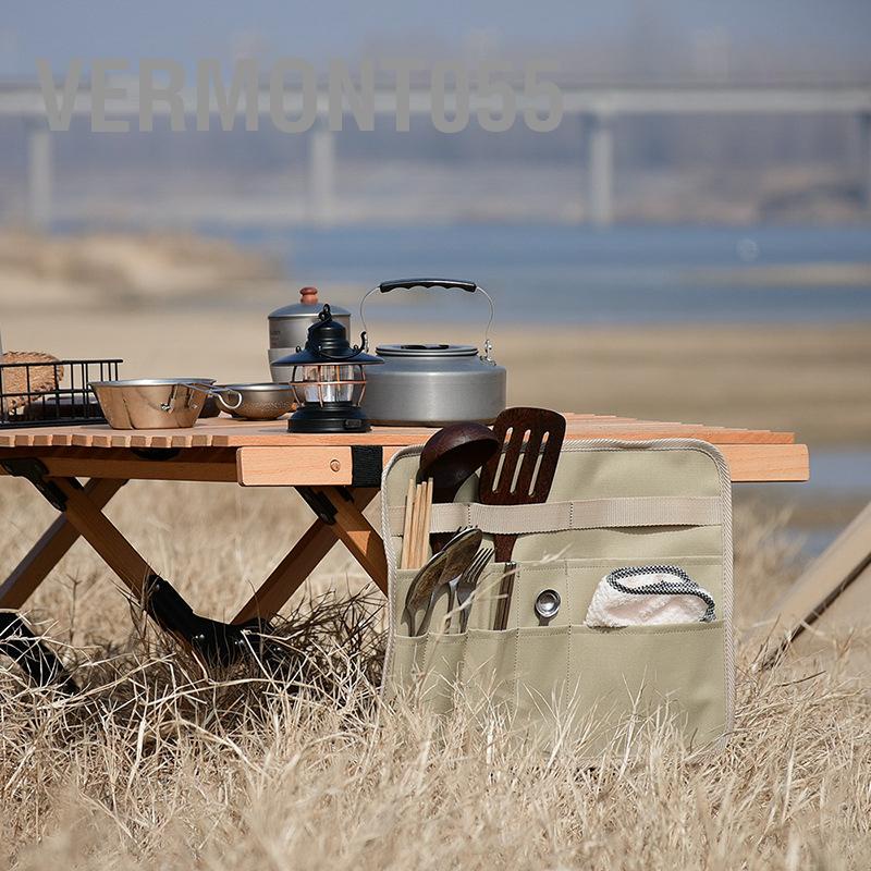 Vermont055 Bộ Đồ Ăn Di Động Túi Bảo Quản Treo Vải Oxford Có Thể Gập Lại Cho Cắm Trại Dã Ngoại Thịt Nướng