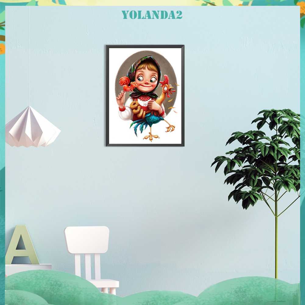 Tranh Đính Đá Kim Cương Toàn Bộ 5D DIY Hình Vẽ Cô Gái Trang Trí Nhà Cửa