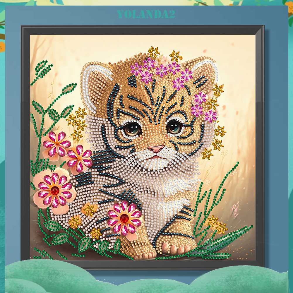 Tranh Đính Đá Hình Chú Hổ 5D Nghệ Thuật Tự Làm Thủ Công Treo Trang Trí Nội Thất