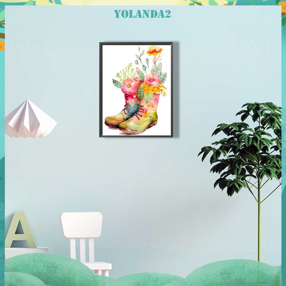 Tranh Đính Đá Kim Cương Toàn Bộ 5D DIY Hình Bốt Hoa