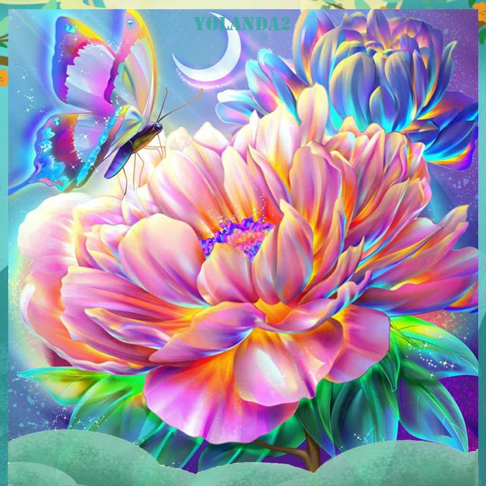 Tranh Đính Đá Kim Cương Toàn Bộ 5D DIY Hình Vẽ Hoa Trang Trí Nhà Cửa