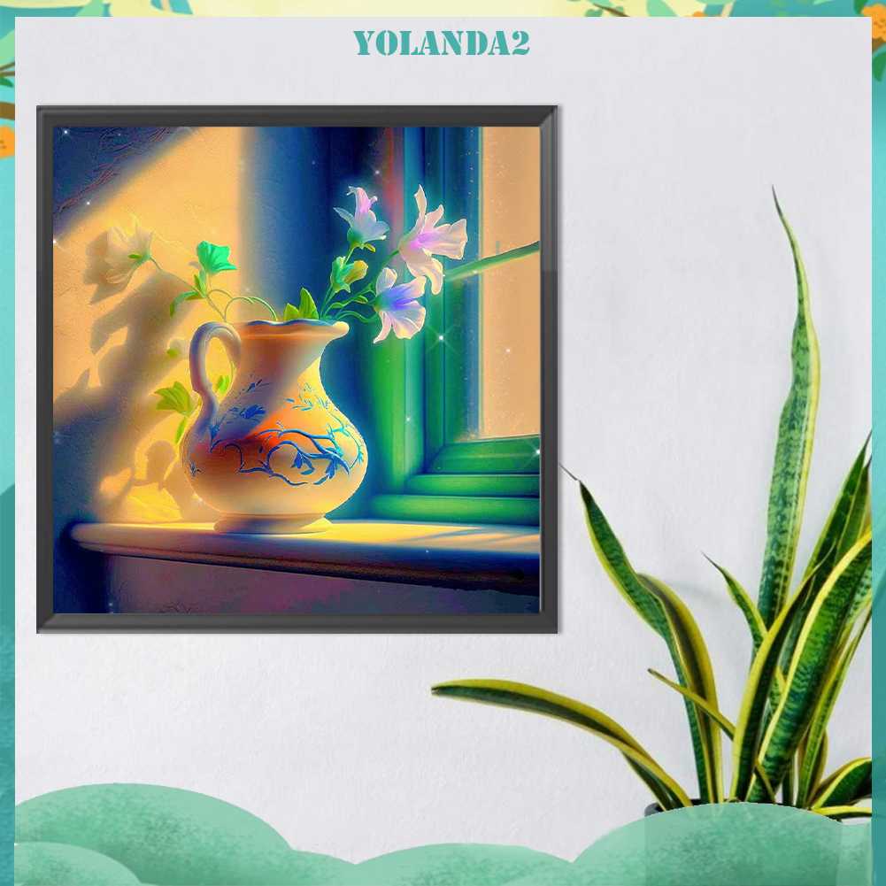 Tranh Đính Đá Kim Cương Toàn Bộ 5D DIY Hình Vẽ Hoa Trang Trí Nhà Cửa