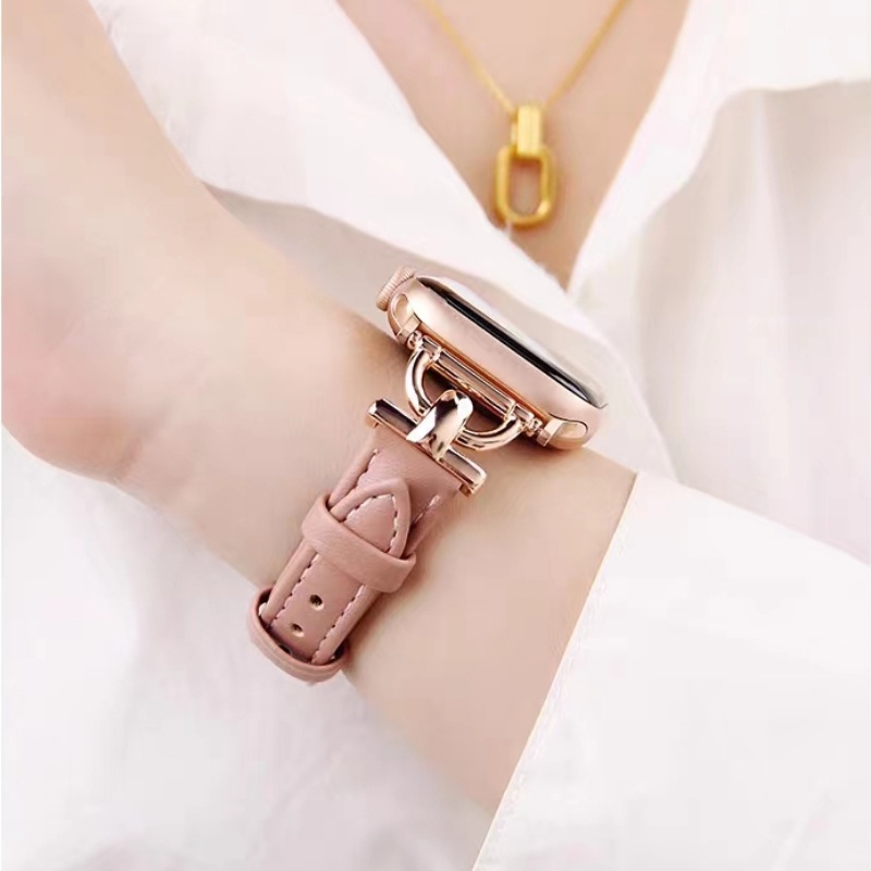 Dây Đeo Bằng Da Thật Không Gỉ 38 / 40 / 41 / 49 / 45 / 44 / 42mm Cho Đồng Hồ Thông Minh Apple Watch 8 7 6 SE 5 4