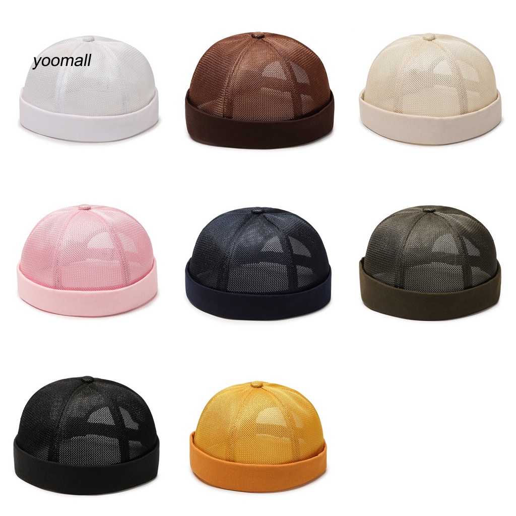 Yo / Mũ Lưỡi Trai Phối Lưới Rỗng Thoáng Khí Màu Trơn Trang Trí Lỗ Đuôi Ngựa Hip Hop Unisex