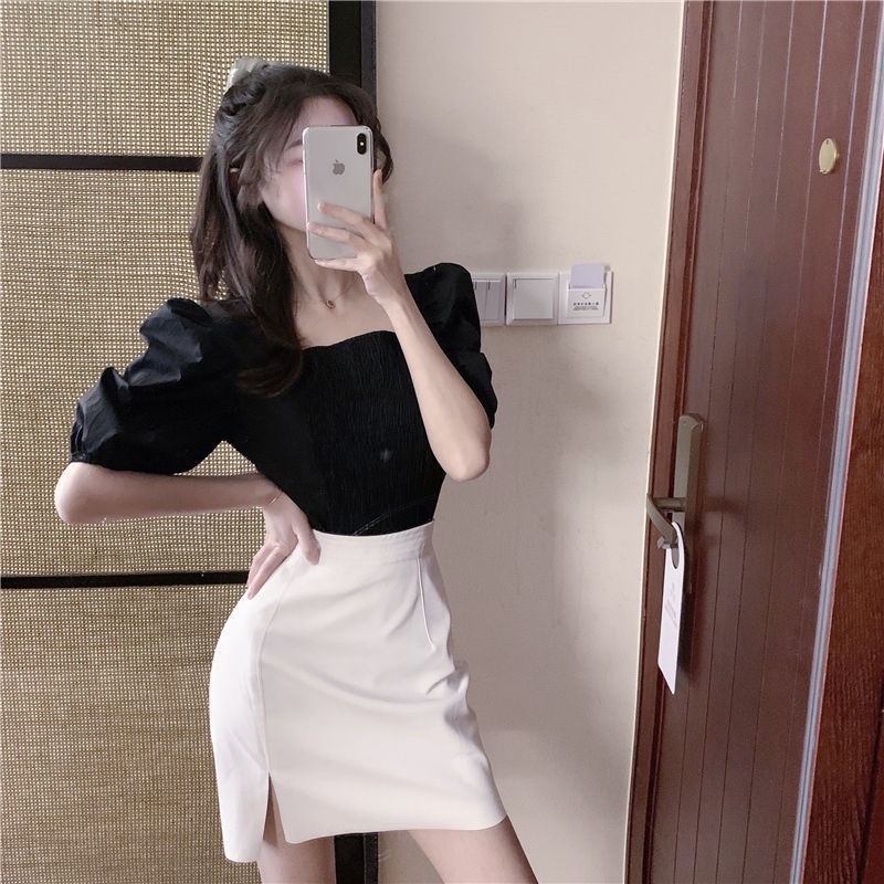 Set Áo Tay Phồng Và Chân Váy Phong Cách Phương Tây Thời Trang Mùa Hè Cho Nữ